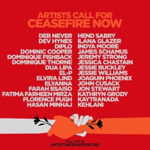 Mahershala Ali Instagram - Artists Call for a Ceasefire Now!
Read our full letter at artists4ceasefire.org