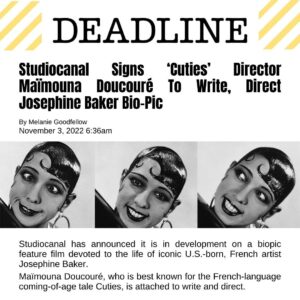 Maïmouna Doucouré Instagram - BREAKING NEWS ! 💃🏽💃🏽💃🏽

J’attendais ce moment avec impatience… Partager avec vous cette incroyable nouvelle ! 

C’est un immense honneur que j’ai de raconter cette légende iconique qu’est JOSÉPHINE BAKER au cinéma ! 

@studiocanal  @bienoubienprod @cpb_films 

#josephinebaker #iconic