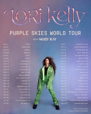Maisy Kay Instagram - I’m thrilled to announce that I’ll be joining Tori Kelly’s Purple Skies World Tour starting in August! Get your tickets now at the link in bio 🥰 I can’t wait to see you there!🫶🏻