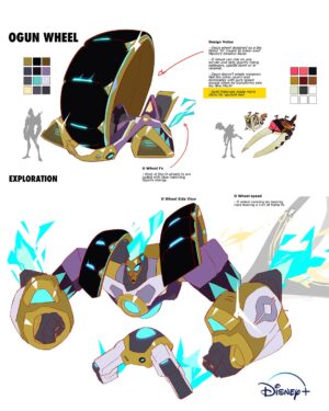 Malcolm Wope Instagram - MKHUZI the Spirit Racer: Concept Art (OGUN)

The early stages of this project was really fun. Myself and @pandaexclamated really tried to synthesize our styles to come up with the characters. 
In designing the Aliens we wanted to lean into African masks and mythology. 
Ogun was the character I did the most crafting on, based on the nigerian god of Iron in yoruba culture. Very fighting for our prideful racing overlord.

Check out the short film on 
@disneyplus 

All works owned by #disneyplus

#kizazimoto #characterdesign #conceptart #animation #Disneyplus