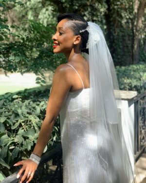 Mamarumo Marokane Instagram - Briding…☺️🤍🍃

Hair styled by @urban_mimz 
Captured by first husband @lovesechaba 😉