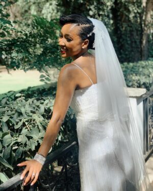 Mamarumo Marokane Instagram - Briding…☺️🤍🍃

Hair styled by @urban_mimz 
Captured by first husband @lovesechaba 😉