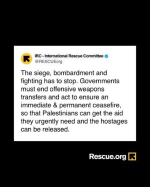 Mandy Patinkin Instagram - Repost from @rescueorg
•
No more violence. No more deaths. No more arms transfers.

We’re joining 250 humanitarian and human rights organizations in a call to stop arms transfers to Israeli and Palestinian armed groups that could be used to commit violations of international humanitarian and human rights law in Gaza.

Israel’s bombardment and siege has created an unprecedented humanitarian crisis, with over 34,000 Palestinians killed and over 70% of Gaza’s population displaced. Attacks by Palestinian armed groups killed around 1,200 people and took hundreds of Israeli and international hostages. 

Gaza has experienced the most intense use of explosive weapons in a densely populated area this century, with an estimated 45,000 bombs dropped during the first 89 days of conflict alone.

These conditions have created a situation of utter desperation. This will not change until the siege, the bombardment and the fighting ends.

End arms transfers. Ceasefire now.