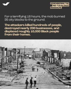 Mandy Patinkin Instagram - Repost from @whenweallvote on 5/31
•
“I have lived through the massacre every day. Our country may forget this history, but I cannot.” – Viola “Mother” Fletcher, oldest known survivor of the 1921 Tulsa Race Massacre.

We will never forget this history, Mother Fletcher. On its 103rd anniversary, we honor the lives of the #TulsaRaceMassacre victims and the legacy of The Greenwood District — a community that exemplified the power of Black excellence, Black success, and Black freedom.