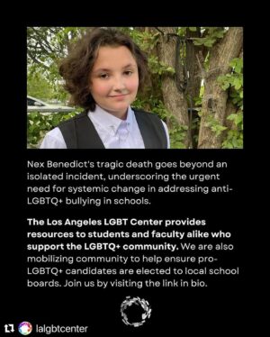 Mandy Patinkin Instagram - Repost from @amberscloset
•
The angry tears I have cried over this…we will fight for you Nex🙏🏽

#Repost @lalgbtcenter with @use.repost
・・・
#NexBenedict, a 16-year-old nonbinary student and member of the Choctaw nation, tragically lost their life earlier this month following a physical altercation at their Oklahoma school. Nex, a victim of bullying due to their gender identity, succumbed to the consequences of a hostile environment. Our Chief Impact Officer, Terra Russell-Slavin, decries the impact of bigoted policies on students’ safety and education, saying, “Every child deserves the freedom to express themselves freely without fear for their safety—at school or anywhere else.” Swipe to read Nex’s story and the broader issues it reveals. For resources and support against discrimination or violence, visit the link in our bio. #JusticeForNex