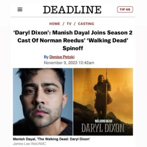 Manish Dayal Instagram - Can’t wait! Thanks to this incredible team and everyone on @amcthewalkingdead 🧟‍♂️🪓

#TWDDarylDixon on @amc_tv and @amcplus. bigbaldhead #MelissaMcbride @gnicotero
@DanPercival65 @Zabel637

#DarylDixon #TWD #TheBookOfCarol #TWDfamily
#walkingdead #thewalkingdead #amcthewalkingdead #amc #thewalkingdeadamc #zombies #twdfans #amctwd #thewalkingdeadfamily #twdamc