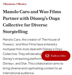 Manolo Caro Instagram - Oficialmente estamos preparando mi primera serie en ingles. Gracias Onyx / Disney Entertainment Television por su confianza, nos vemos pronto en Hulu, Star  y Disney . @woofilmstv