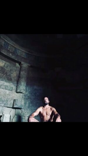 Manu Bennett Instagram - Such an amazing energy inside this Thracian Tumulus in Bulgaria. Notice the Greek style columns & various sets of three pillars lining the height of the walls. What it all represents is so interesting given its ancient timeline.
