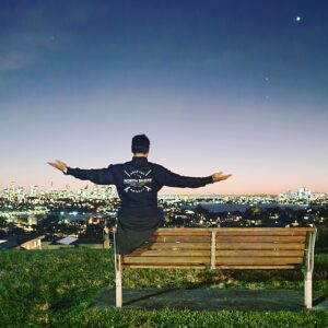 Manu Bennett Instagram - Sydney skyline under stars. #sydney @northshoresurfshop