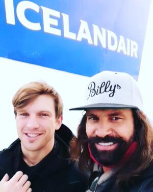 Manu Bennett Instagram - Let's GO!!! @icelandair @thebeardstruggle @ajmorsanutto @thorbjornsson @iceviking #brothers
