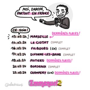 Manu Payet Instagram - Rassurez-moi, je suis pas le seul ?

#Emmanuel2 en tournée dans toute la France. 
🎟️ Billetterie : lien dans la bio. 

✍️ Illustration : @eledraws