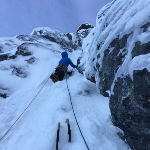 Marc-André Leclerc Instagram - Yesterday @bretteharrington and I climbed the FWA of the North Face of Ledge above Squamish. It was our second attempt after only making it two pitches up in December. This is the best alpine route I’ve been on in the Sea to Sky by a large margin, hard well protected mixed climbing and Scottish style ice gullies, interspersed with wild moment like campusing through an overhanging snow wave with my tools stuck in sketchy snice. Hard to ask for a better adventure so close to town. #arcteryx #dmmclimbing #julboeyewear