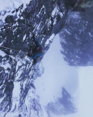 Marc-André Leclerc Instagram - @bretteharrington and I had a wicked adventure attempting the North Face of Ledge Mountain today. We underestimated the line and ran out of time near the end of the obvious difficulties, but can’t wait to return! This pitch was a mind blowing concoction of steep pick torquing, poor feet and just good old hard mixed climbing. #arcteryx #dmmclimbing #maximropes