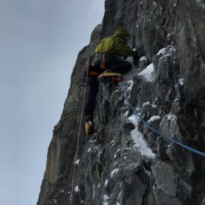 Marc-André Leclerc Instagram - Ha Ling 2 - @tom__livingstone and Marc 0.
After going for the FWA of ha ling’s North Face because it looked hard, free of avy hazard, and not a clip up,  we ultimately turned around in the night when a heavy snowstorm turned the face into a maelstrom. Turns out the rock on this wall is also kind of nails to climb when snowed up. #dmmclimbing #arcteryx #canadianrockies