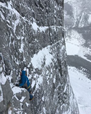 Marc-André Leclerc Instagram - @tom__livingstone and I took a look at climbing the North Face of Ha Ling today, but a dropped backpack foiled our plans. Hopefully we can finish what we started in the next couple of days. #dmmclimbing #arcteryx #canadianrockies
