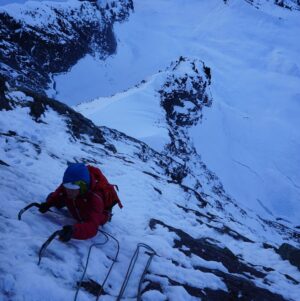Marc-André Leclerc Instagram - Yesterday @tom__livingstone and I managed the first winter ascent of Navigator Wall on Slesse with some variations from the summer rock route. Been thinking about this one for a while so it was great to get it done! Hopefully a warm up for things to come granted we get another weather window! #arcteryx #dmmclimbing #maximropes #mtwaddingtons
