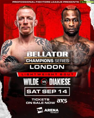 Marc Diakiese Instagram - 𝙒𝙃𝘼𝙏 𝘼 𝙁𝙄𝙂𝙃𝙏! 🔥 

🏴󠁧󠁢󠁥󠁮󠁧󠁿 Tim Wilde 🆚 Marc Diakiese 🇨🇩

Tim Wilde heads to #BellatorLondon, looking to get back in the win column after his first defeat since 2019 at #BellatorBelfast.

Tim welcomes Marc Diakiese to the Bellator Cage on September 14th , who makes his promotional debut. The “Bonecrusher” will be looking to put on a statement showing at the OVO Arena on September 14th!

🏴󠁧󠁢󠁥󠁮󠁧󠁿 #BellatorLondon 
📅 Saturday 14th September
🏟️ OVO Arena, Wembley
📍 London, England
🎟️ On Sale NOW!
📺 Live on MAX