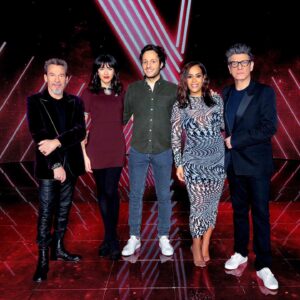 Marc Lavoine Instagram - #TheVoice, ce soir ✌🏻
@amelbent @nolwennleroyofficiel @pagny_officiel @vianneymusique