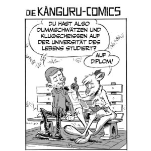 Marc-Uwe Kling Instagram - Es gibt Freikarten! Yeah. Warum? Die LitPotsdam hatte mich gefragt, ob ich die diesjährige Rede zum Ende der Schulzeit verfassen würde und ich Narr habe aus Versehen zugesagt. Am Mittwoch ist es nun so weit und ich werde die Rede im Rahmen meiner Potsdamer Lesebühne halten. (Im freiLand. Bei gutem Wetter Open Air, bei Regen im Spartacus.) Für alle Schülerinnen und Schüler ist der Eintritt frei. Ihr müsst euch nur anmelden. Es gibt auch zum ersten Mal einen Vorverkauf für die Lesebühne. (Links in der Bio) 

Quelle: Die Känguru-Comics 1 - Also ich könnte das besser.