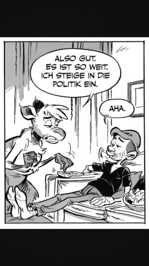 Marc-Uwe Kling Instagram - Neu in der politischen Arena: Das Känguru präsentiert seine neue Partei DKÜ! Was soll das eigentlich heißen? Egal. Wählt DKÜ!
#KänguruPolitik #DKÜ #marcuwekling #kängurucomics 

Quelle: Die Känguru-Comics 1: Also ICH könnte das besser