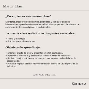 Marcela Citterio Instagram - ¡Un encuentro exclusivo para transformar tu historia en éxito! 

Soy Marcela Citterio, y te ofrezco la oportunidad de explorar las técnicas y estrategias para destacar en el mundo del entretenimiento. Descubre cómo hacer de tu pitch el puente hacia el éxito en mi Master Class “Conquista las Plataformas: Dominando el Arte del Pitch Perfecto”.

Este 22 de Abril, compartiré contigo no solo mi experiencia y las estrategias que me han llevado a triunfar internacionalmente, sino también la oportunidad de practicar y perfeccionar tu pitch bajo mi guía. En dos horas intensivas, aprenderás a transformar tu idea en una propuesta cautivadora, evitando los errores comunes y aplicando técnicas efectivas para destacar.

📅 Fecha: 22 de Abril
⏰ Horario en Argentina: 7:00 PM (Disponibles horarios para Colombia, México, y Miami)
🌐 Modalidad: Online

Los lugares son limitados, y estoy emocionada por la posibilidad de trabajar juntos hacia el éxito de tu historia.

Para inscripciones y más información: masterclass@theorlandobooks.com

#pitch #masterclass