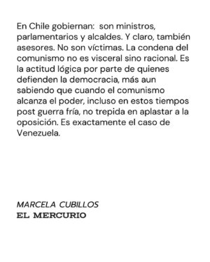 Marcela Cubillos Instagram - El Presidente @gabrielboric tiene un problema sin solución: es prisionero del Partido Comunista, que es amigo personal del régimen de Maduro.

La “pelea” del gobierno con Venezuela es de cartón. 

Comparto columna publicada en El Mercurio