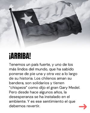 Marcela Cubillos Instagram - Tenemos un país fuerte, y uno de los más lindos del mundo, que ha sabido ponerse de pie una y otra vez a lo largo de su historia. Los chilenos aman su bandera, son solidarios y tienen “chispeza” como dijo el gran Gary Medel. Pero desde hace algunos años, la desesperanza se ha instalado en el ambiente. Y es ese sentimiento el que debemos revertir.

Los necesitamos a todos arriba para levantar Chile. Arriba la esperanza. Arriba la unidad. Arriba los sueños de siempre, esos que, hasta ahora, nadie ha logrado destruir. ¡Arriba Chile!

#ArribaLasCondes