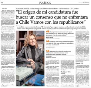 Marcela Cubillos Instagram - El desafío es construir una candidatura de unidad
Soy independiente como la gran mayoría de los vecinos de Las Condes.
Por eso te invito a sumarte, para que juntos lleguemos a la alcaldía con el apoyo de miles de firmas ciudadanas.
Si votas en Las Condes firma en el link de mi biografía 
Firma por la Unidad