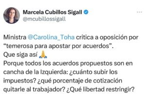 Marcela Cubillos Instagram - Hay que salir con urgencia de la cancha de la Izquierda para empezar a discutir sobre el proyecto que nosotros queremos ofrecer a Chile