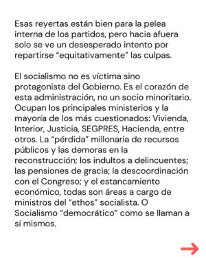 Marcela Cubillos Instagram - El socialismo no es víctima sino protagonista del Gobierno. Es el corazón de esta administración, no un socio minoritario. 

Comparto columna “Victimismo en La Moneda” publicada hoy en El Mercurio.