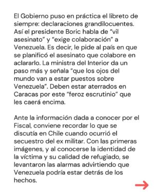 Marcela Cubillos Instagram - El Presidente @gabrielboric tiene un problema sin solución: es prisionero del Partido Comunista, que es amigo personal del régimen de Maduro.

La “pelea” del gobierno con Venezuela es de cartón. 

Comparto columna publicada en El Mercurio