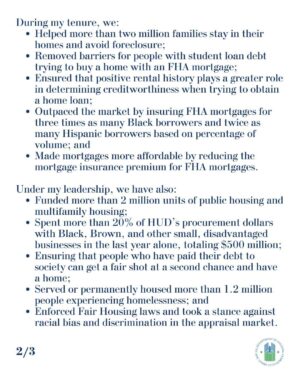 Marcia Fudge Instagram - Today, I announced my retirement and resignation as HUD Secretary effective March 22, 2024.

I thank @potus for his confidence and trust in me to lead HUD in alignment with the Biden-Harris Administration’s priorities. As I transition to life as a private citizen, I will continue to do the work that I have been called to do.