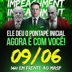 Marco Antônio Costa Instagram - 🚨ATENÇÃO: Elon Musk deu o pontapé inicial ao fazer várias denúncias contra os abusos de Alexandre de Moraes sustentados pelo desgoverno Lula. Agora, é a vez da população brasileira agir. 

Vamos às ruas para protestar contra esse regime autoritário! Participe amanhã, 09/06, às 14h, em frente ao MASP. Fora Moraes! Fora Lula! Pela liberdade de expressão e em apoio ao Rio Grande do Sul.