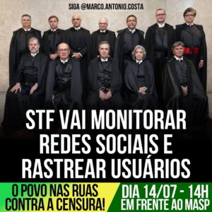 Marco Antônio Costa Instagram - 🚨URGENTE: STF gasta R$345.000 para monitorar e rastrear usuários das redes sociais. 

O Supremo Tribunal Federal (STF) abriu uma licitação para contratar uma empresa para ficar de olho em tudo que se posta sobre a Corte nas redes sociais. A empresa que vencer a licitação deverá monitorar: Facebook, Instagram, TikTok, YouTube, LinkedIn, Flickr e X (antigo Twitter).