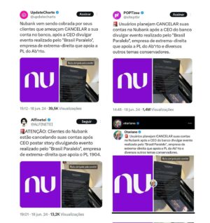 Marco Antônio Costa Instagram - 🚨GABINETE DO ÓDIO: Páginas de esquerda estão conduzindo uma campanha bizarra para cancelar o Nubank. 🤡

É absurdo como esses militantes tornaram o cancelamento injustificado uma prática recorrente! 🤦‍♂️