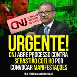 Marco Antônio Costa Instagram - 🚨URGENTE: CNJ persegue Sebastião Coelho por criticar abuso de poder e participar de manifestações.

O Conselho Nacional de Justiça (CNJ) instaurou um Processo Administrativo Disciplinar (PAD) contra o desembargador aposentado Sebastião Coelho, acusando-o de incitação a atos extremistas. Contudo, Coelho limitou-se a participar e convocar  manifestações, um direito inalienável de qualquer cidadão.

Em novembro, o corregedor Luis Felipe Salomão ordenou a quebra do sigilo bancário de Coelho para averiguar um suposto financiamento desses atos. Essa decisão do CNJ suscita graves preocupações quanto à liberdade de expressão e à imparcialidade do processo.