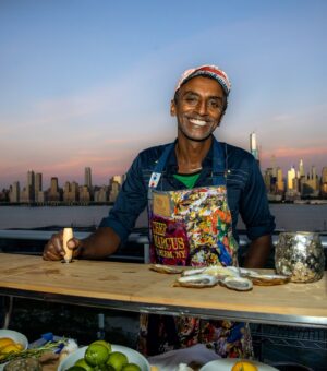 Marcus Samuelsson Instagram - Fresh oysters and that iconic city skyline... Can’t think of a better way to spend an evening.