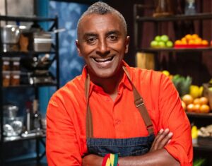 Marcus Samuelsson Instagram - They all teamed up on me on #BobbysTripleThreat - but you know I don’t back down from a challenge! Tune in this Tuesday the 9th at 9pm on the @foodnetwork or @StreamOnMax to watch it all go down…