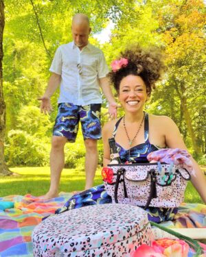 Marcy Harriell Instagram - When you’ve got a sweet pink leopard print sewing basket and matching caddy, OF COURSE YOU COORDINATE THE ENSEMBLES. (Sorry, Rob.)

We went on a fashionable picnic courtesy of Dyno, the exclusive makers of Singer Sewing accessories & notions. The caddy has a gazillion pockets and it folds up flat, which means it is going with me everywhere. And the basket doubles as a purse. OBVIOUSLY.

Come on a Handmade Harriells picnic with us…Link in bio and my stories for the full YouTube video💗

#backtoschool #sewingnotions #sewingaccessories #handmadeharriells #instasew #sewingfun @dynomerchandise