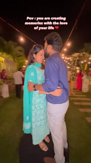Margret Antony Instagram - You’re what my world spins around 🌍♥️ @kevinkurisinkal 

#obsessedwiththishuman #husbandandwife #thebestthingeverhappenedtome #explorepage#couplereels #reels