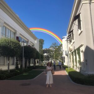 Maria Christina Thayer Instagram - I’ve been on this lot a ton, but this is baby’s first development meeting. Also a day late, but look at this rainbow (!), happy pride!!!!👩‍👩‍👦👨‍👨‍👦