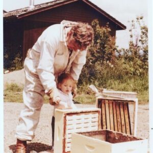 Maria Christina Thayer Instagram - Learning beekeeping from my dad. A lesson I enjoyed, but so far, has not come in handy.