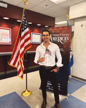 María Gabriela de Faría Instagram - My husband, the American.

The USA hit the jackpot this morning when you became a citizen. 

The land of the free and the home of brave, indeed.
🇺🇸❤️🥲👨🏻