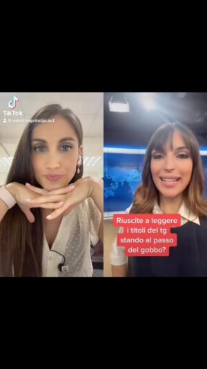 Maria Valentina Principi Instagram - Sfida numero 2 📺 
Ho ceduto alla tentazione 😁
.
.
#anchor #anchorwoman #tg #skytg24 #chiarapiotto #valentinaprincipi #sfidadelgobbo #titolideltg #viralreel #videoviral #letture #letturaveloce