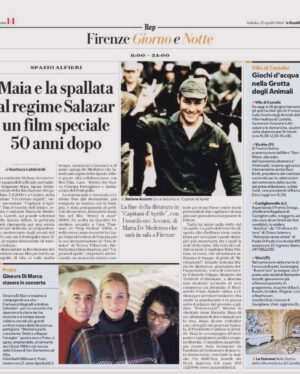 Maria de Medeiros Instagram - Foi emocionante a projeção de « Capitães de Abril » aqui em Florença. Obrigada ao nosso embaixador Bernardo Futcher Pereira. Grazie Spazio Alfieri e tutti gli amici.