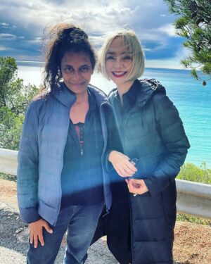 Maria de Medeiros Instagram - With my director, Hélène Cattet.