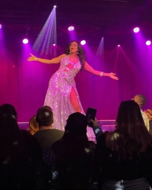 Mariah Balenciaga Instagram - Feeling and living my fantasy @centraltheatrehs !!!! Thank you for the best time, I had a blast♥️♥️♥️ gown: @eddie.couture hair: Me😝