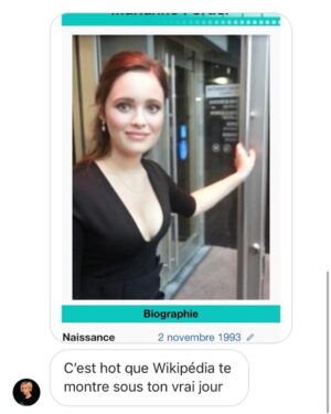 Marianne Fortier Instagram - Hommages à l’auteur de ce chef-d’oeuvre wikipédien. Mille mercis à @arianeunicorn de m’avoir mis au courant de cette absurdité visuelle. Désolée de t’avoir fait pleurer un peu. 🤷🏻‍♀️😬