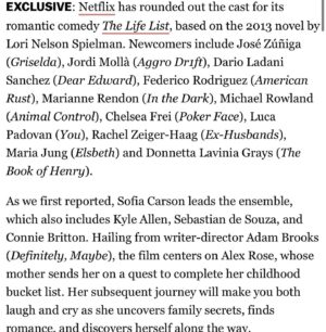 Marianne Rendón Instagram - If you loved IMPOSTERS & THESE DAYS, Adam Brooks (co-creator) has written & directed this beautiful film THE LIFE LIST that we’ve been working on recently. It’s delicious and full of heart and will make you cry. These people aren’t fun at all. Not even a little bit.