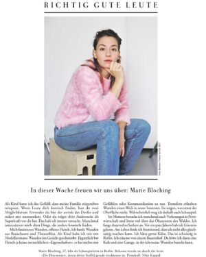 Marie Bloching Instagram - dankee @niko_kappel @zeit für das Interview und @bastianthiery s Bilder:0